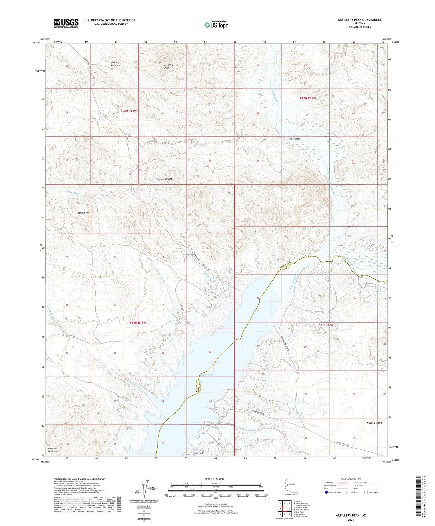Artillery Peak Arizona US Topo Map Image