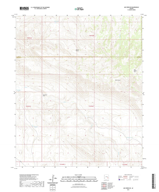 Ash Creek NE Arizona US Topo Map Image