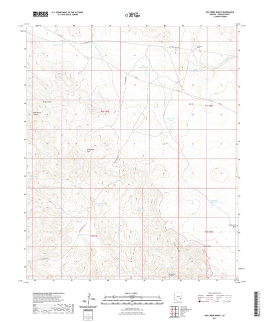 Ash Creek Ranch Arizona US Topo Map Image