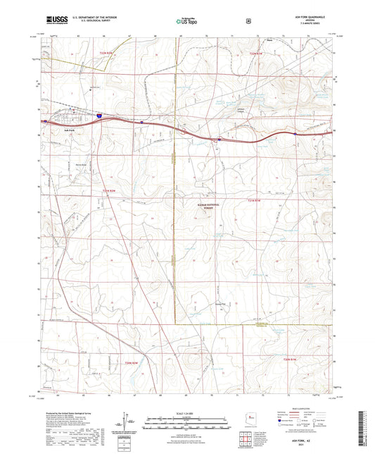 Ash Fork Arizona US Topo Map Image
