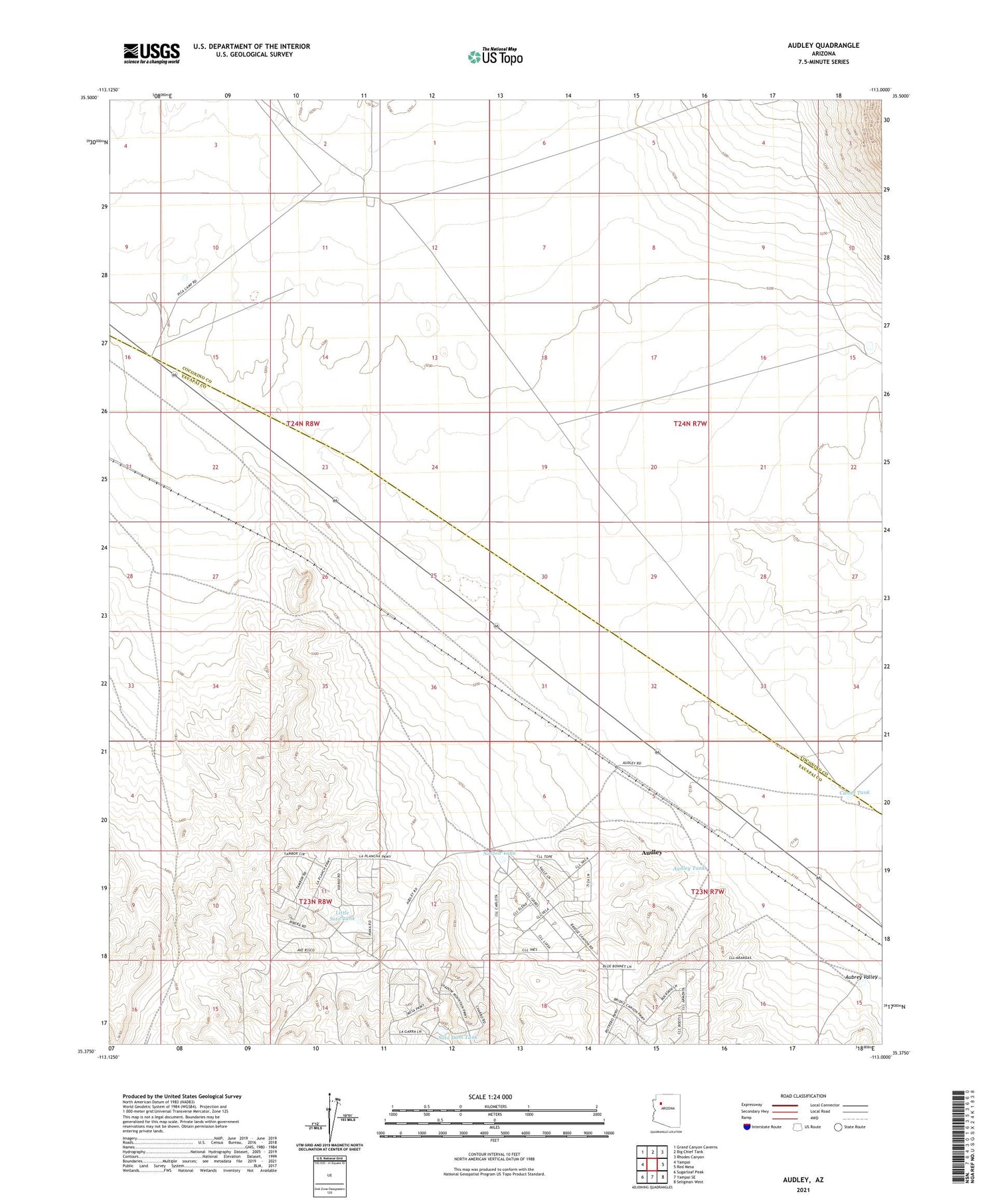 Audley Arizona US Topo Map Image