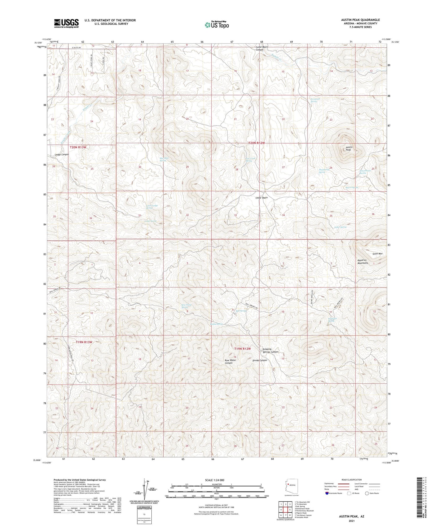 Austin Peak Arizona US Topo Map Image