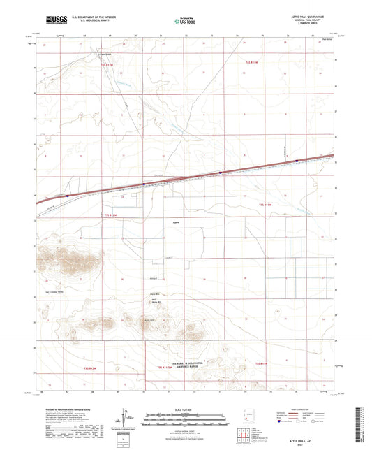 Aztec Hills Arizona US Topo Map Image