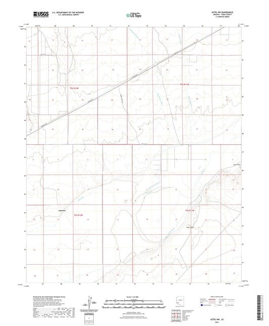 Aztec NW Arizona US Topo Map Image
