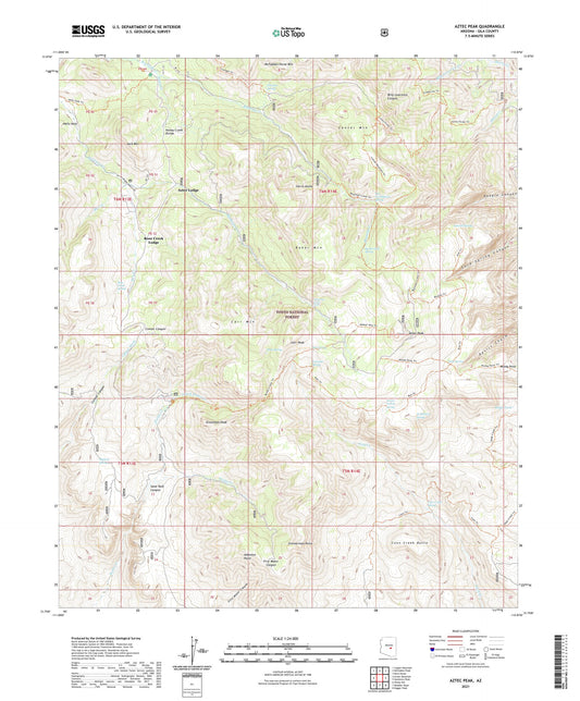 Aztec Peak Arizona US Topo Map Image