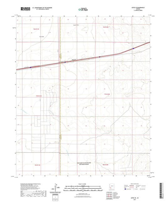 Aztec SE Arizona US Topo Map Image