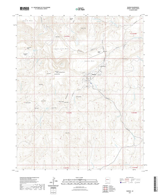 Bagdad Arizona US Topo Map Image