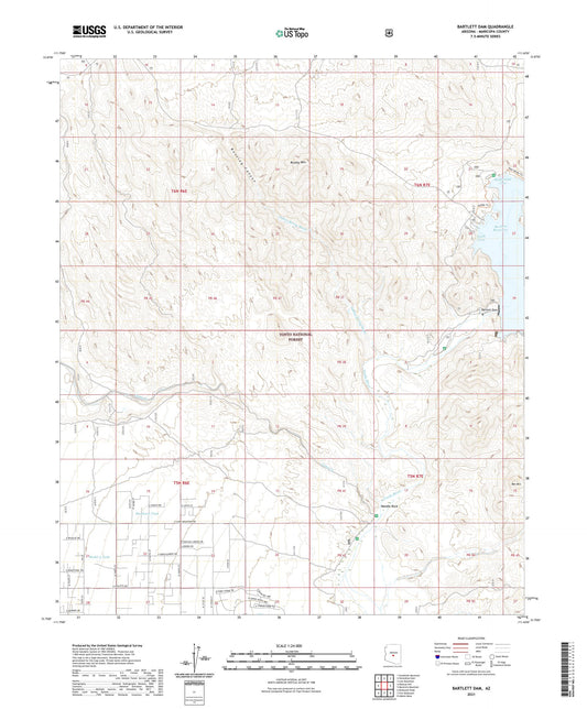 Bartlett Dam Arizona US Topo Map Image