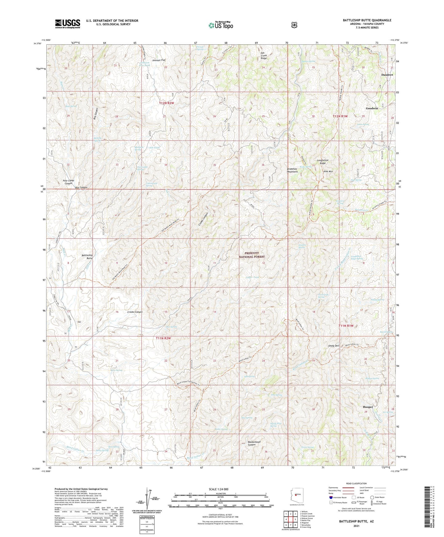 Battleship Butte Arizona US Topo Map Image