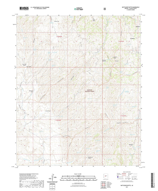 Battleship Butte Arizona US Topo Map Image