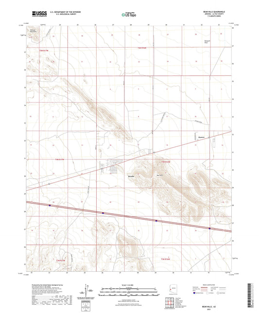 Bear Hills Arizona US Topo Map Image