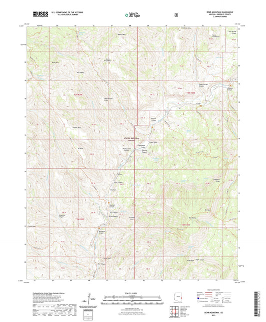 Bear Mountain Arizona US Topo Map Image