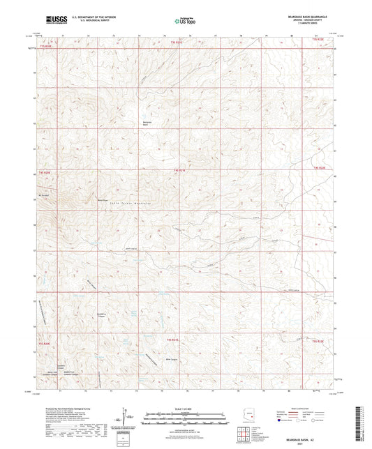 Beargrass Basin Arizona US Topo Map Image