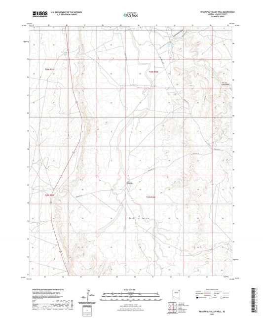 Beautiful Valley Well Arizona US Topo Map Image