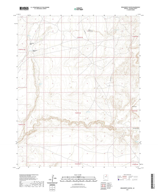 Begashibito Canyon Arizona US Topo Map Image