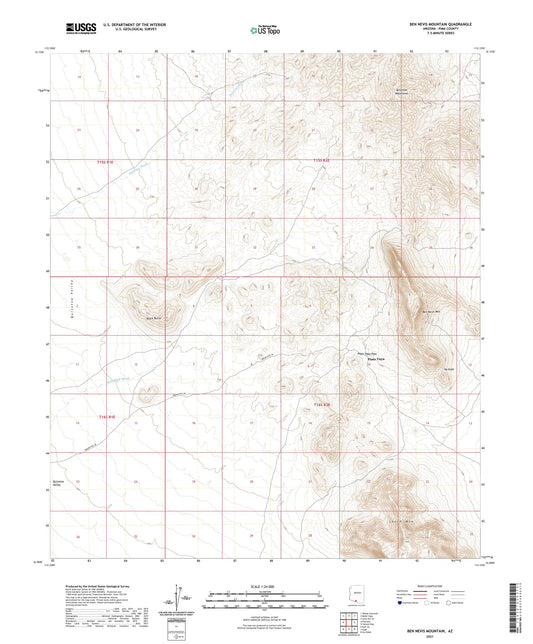 Ben Nevis Mountain Arizona US Topo Map Image