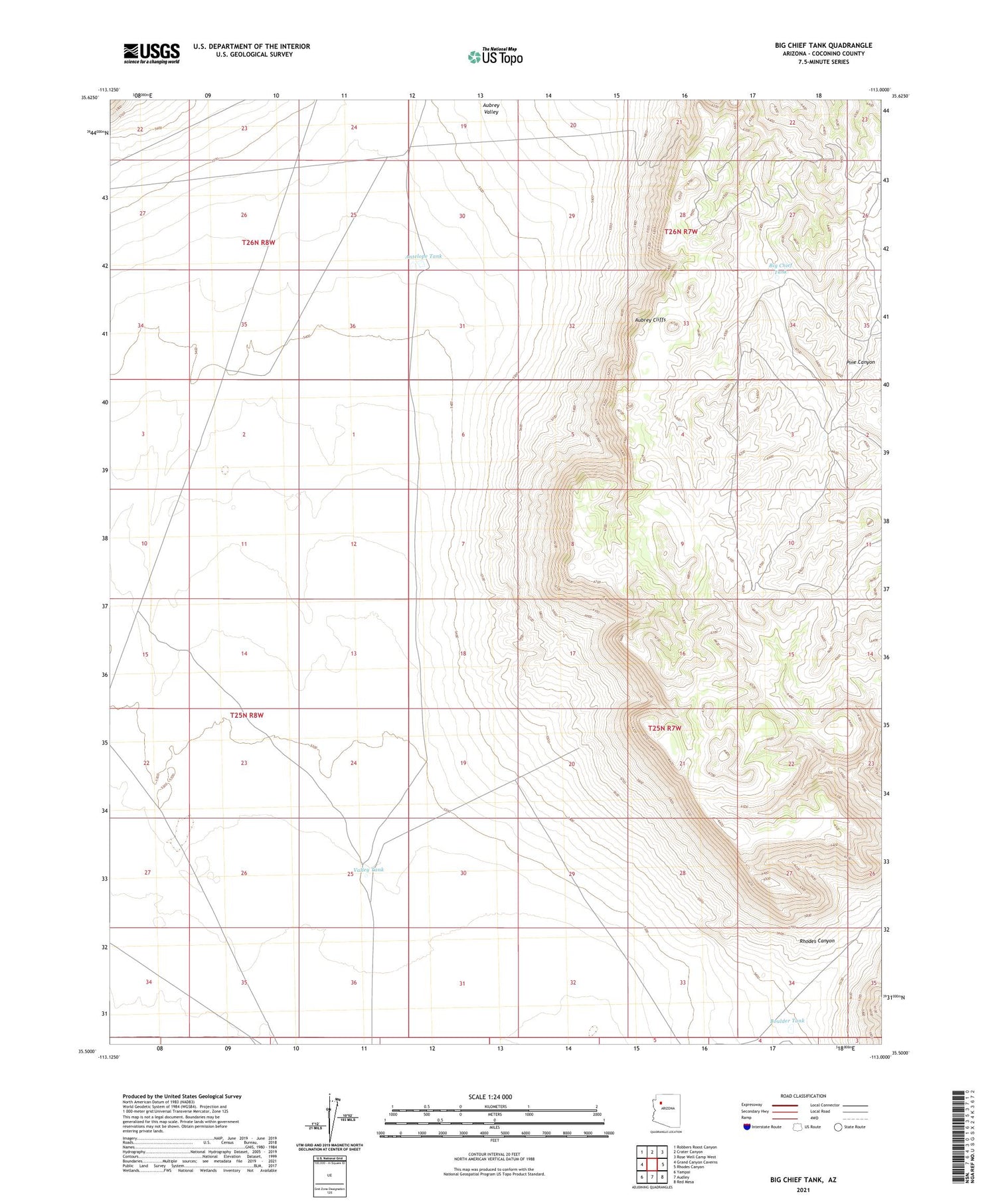 Big Chief Tank Arizona US Topo Map Image