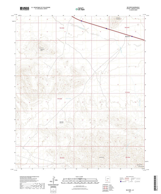Big Horn Arizona US Topo Map Image