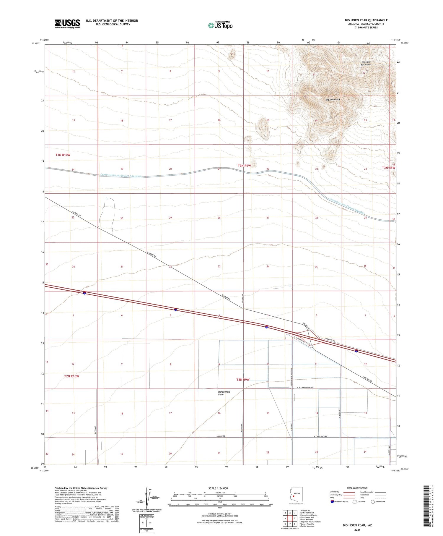 Big Horn Peak Arizona US Topo Map Image