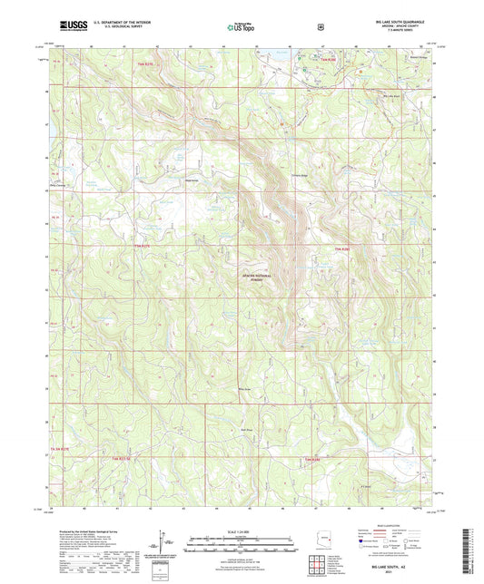 Big Lake South Arizona US Topo Map Image