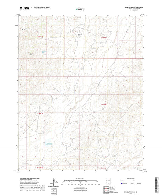 Big Mountain Dam Arizona US Topo Map Image