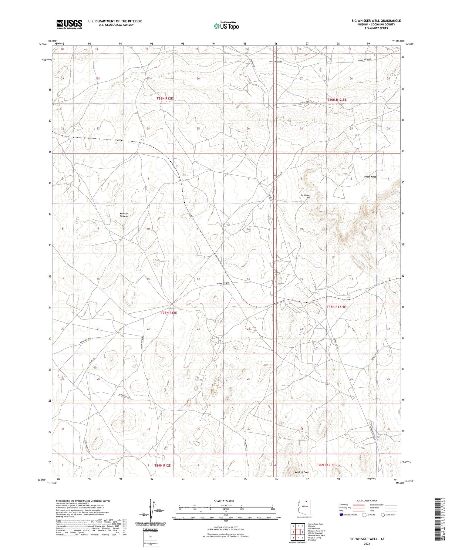 Big Whisker Well Arizona US Topo Map Image