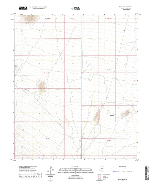 Black Hills Arizona US Topo Map Image