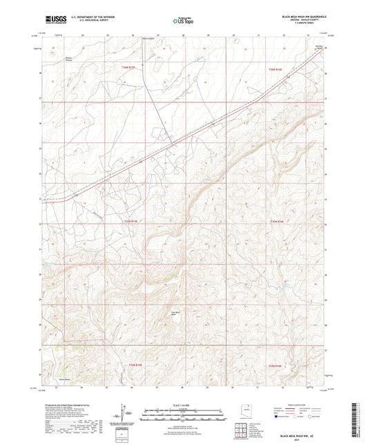 Black Mesa Wash NW Arizona US Topo Map Image