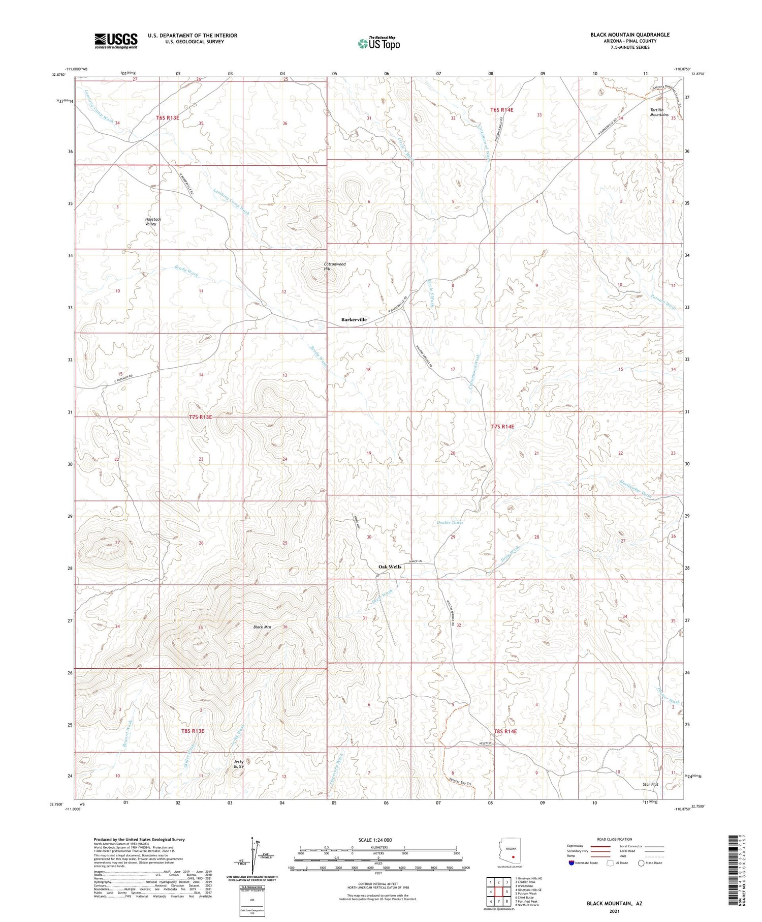 Black Mountain Arizona US Topo Map Image
