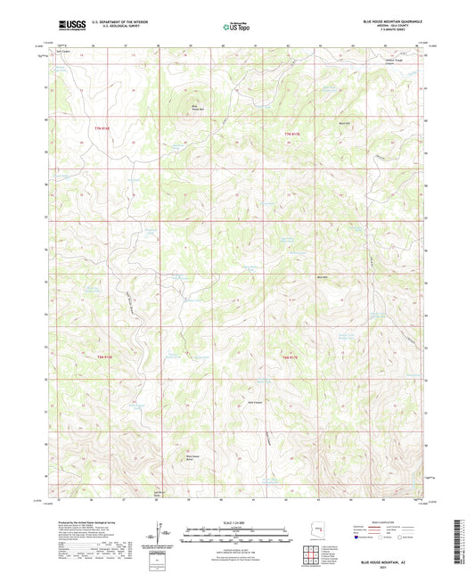 Blue House Mountain Arizona US Topo Map Image