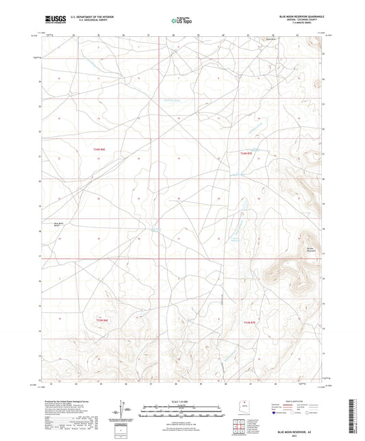 Blue Moon Reservoir Arizona US Topo Map Image