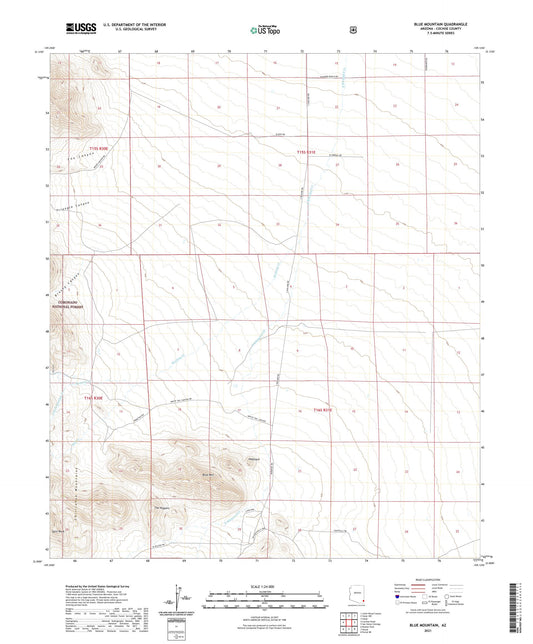 Blue Mountain Arizona US Topo Map Image