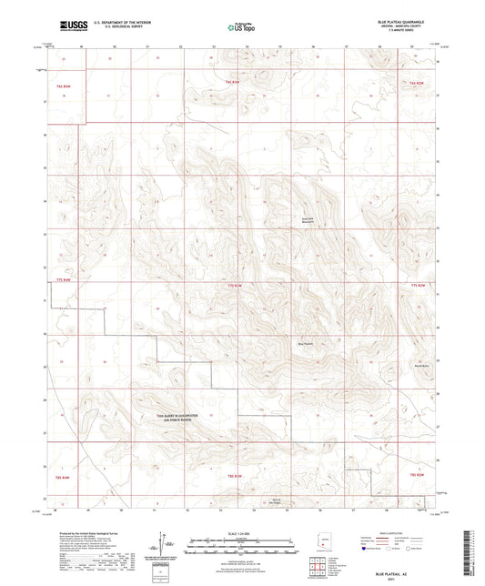 Blue Plateau Arizona US Topo Map Image