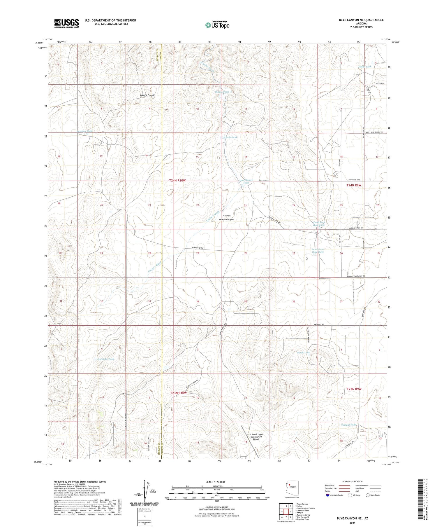 Blye Canyon NE Arizona US Topo Map Image