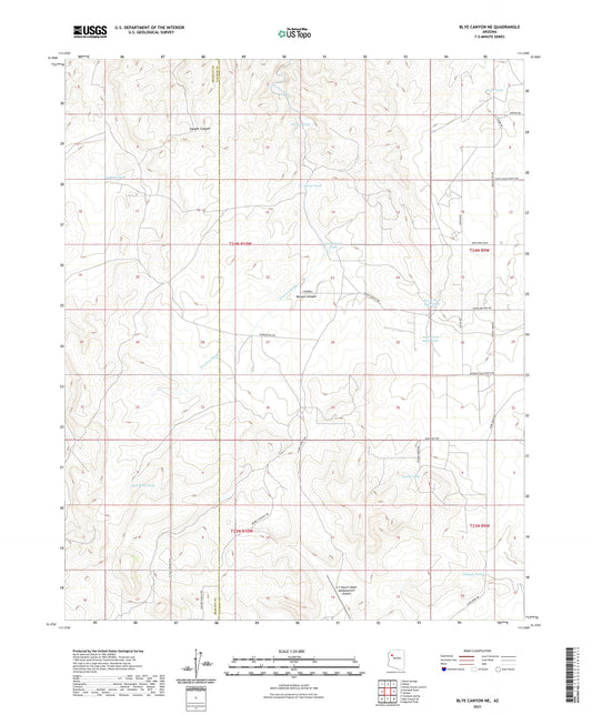 Blye Canyon NE Arizona US Topo Map Image