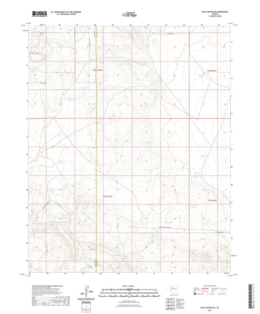 Blye Canyon SE Arizona US Topo Map Image