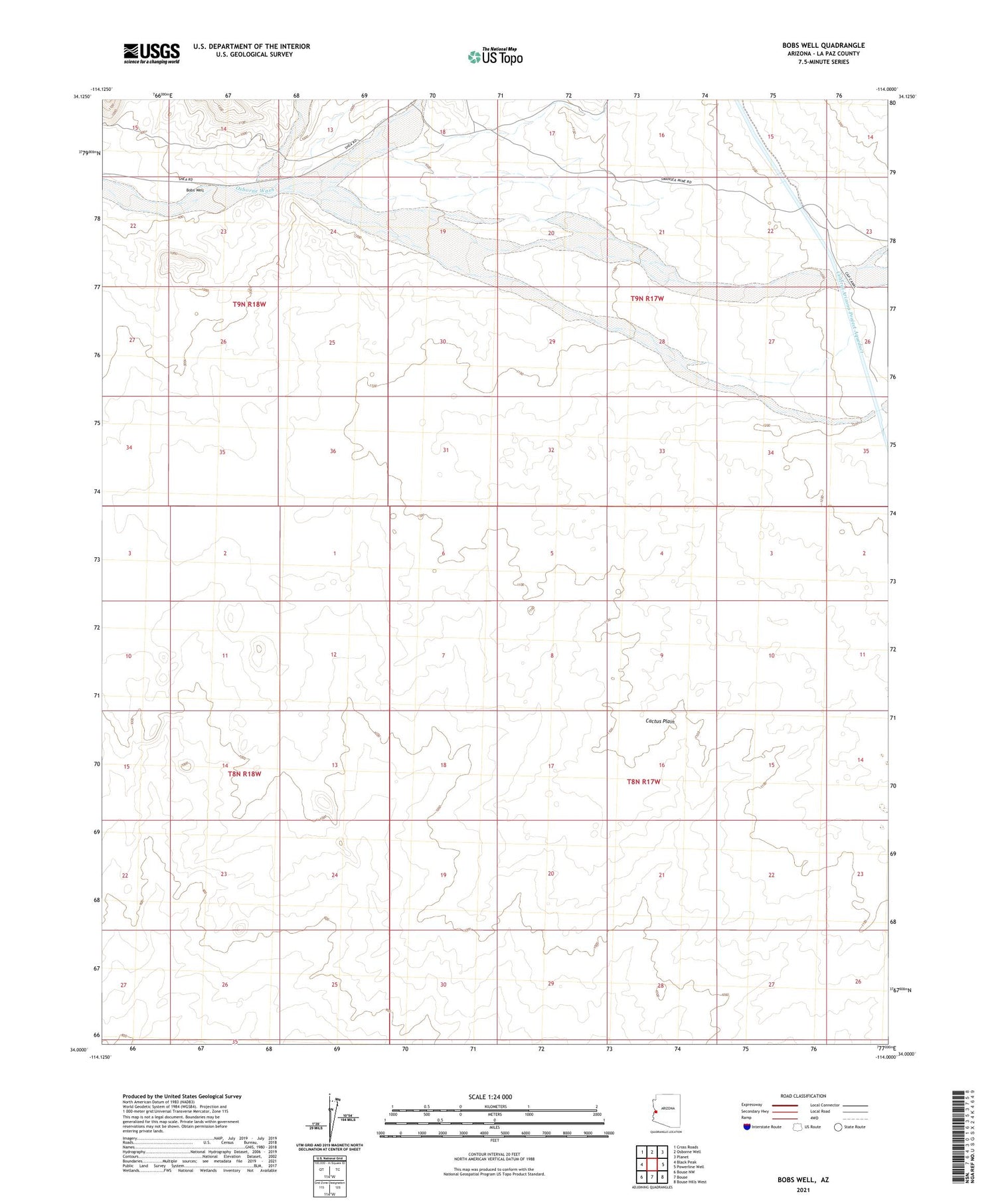 Bobs Well Arizona US Topo Map Image