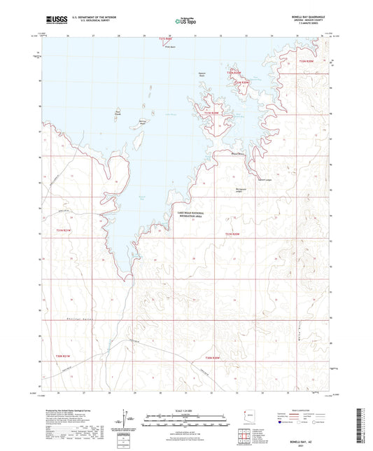 Bonelli Bay Arizona US Topo Map Image