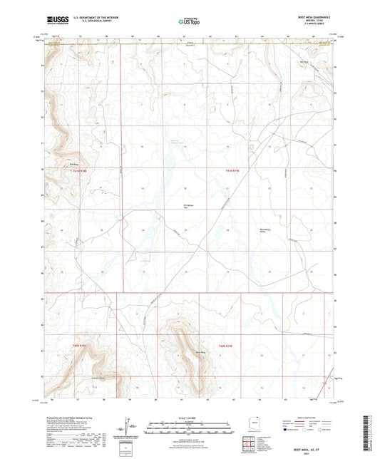 Boot Mesa Arizona US Topo Map Image
