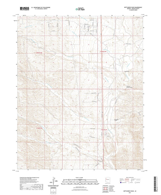 Bottleneck Wash Arizona US Topo Map Image