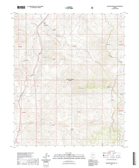 Boulder Mountain Arizona US Topo Map Image