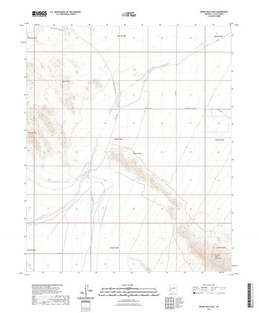 Bouse Hills East Arizona US Topo Map Image