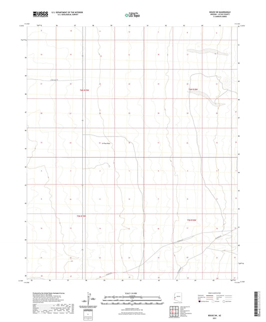 Bouse SW Arizona US Topo Map Image