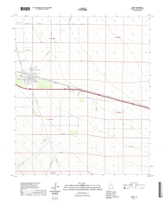 Bowie Arizona US Topo Map Image