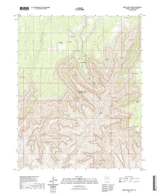 Bright Angel Point Arizona US Topo Map Image