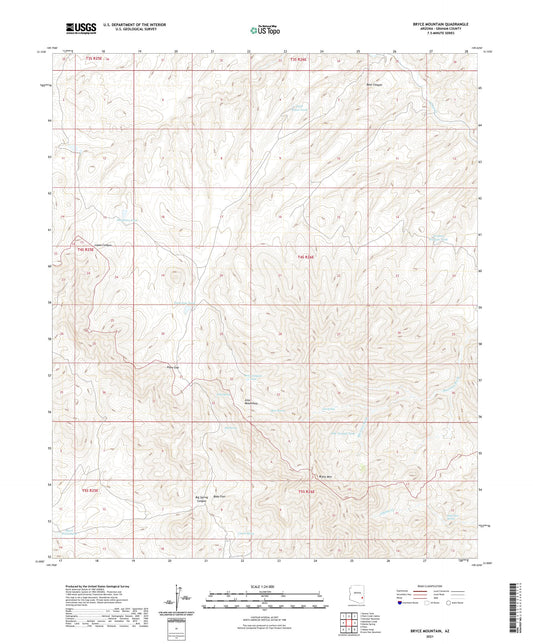 Bryce Mountain Arizona US Topo Map Image