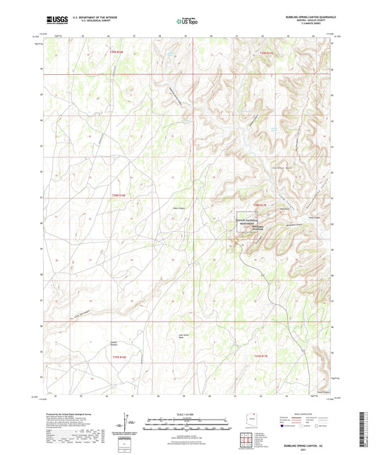 Bubbling Spring Canyon Arizona US Topo Map Image