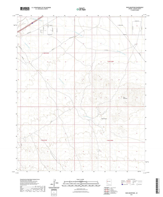 Buck Mountains Arizona US Topo Map Image
