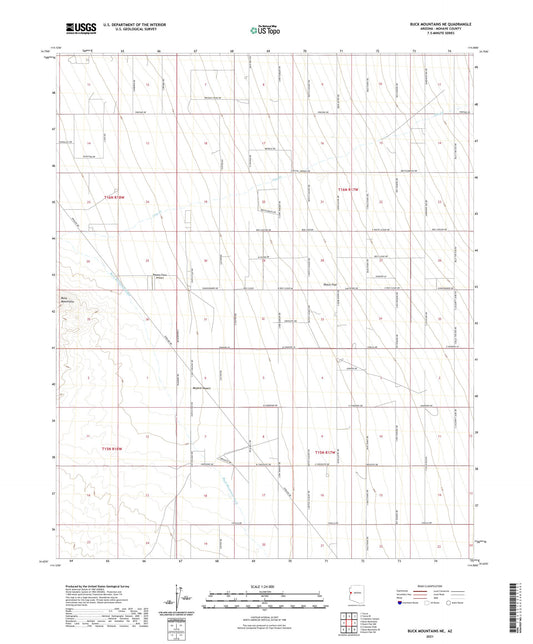 Buck Mountains NE Arizona US Topo Map Image