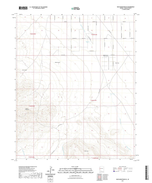 Buck Mountains SE Arizona US Topo Map Image